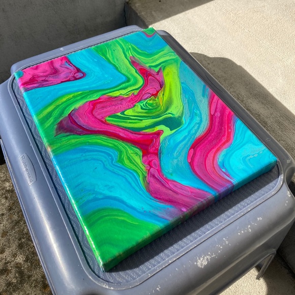 Nepenthe 8"x10" Painting by Color Fluent Art (Pink/Blue/Green) - Picture 2 of 3